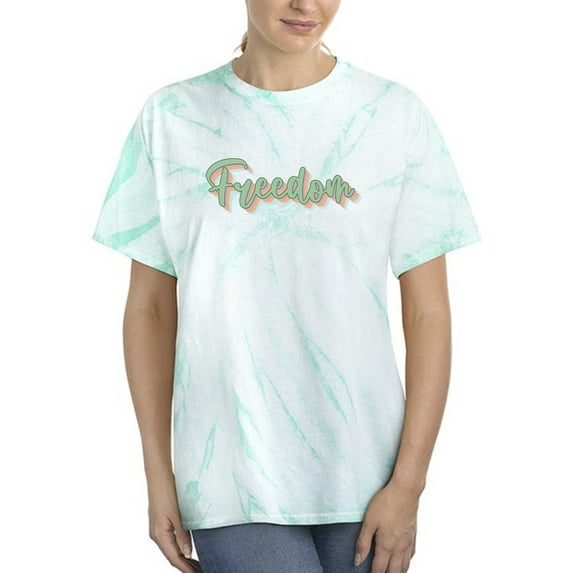 Freedom Text Tie Dye Cyclone Women -Smartprints Designs, Female Medium