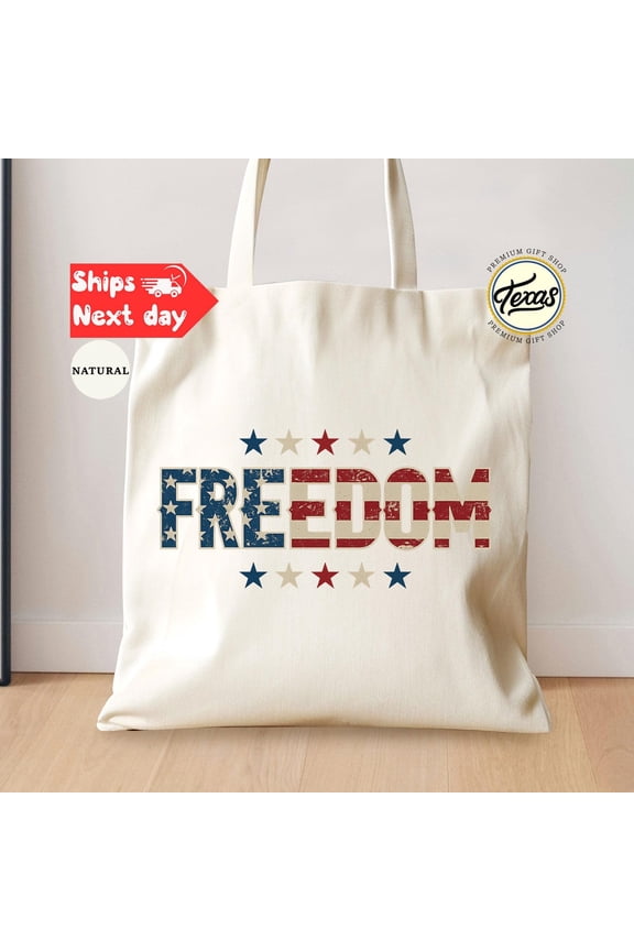 Freedom Tote Bag Distressed American Flag Bag