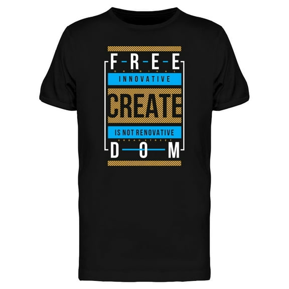 Freedom Typography Urban Graphic T-Shirt Men -Image by Shutterstock, Male Medium