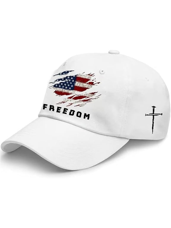 Freedom U.S. Flag Baseball Cap,Adjustable Retro Printed Hat, Patriotic American Flag Design, Unisex Vintage Style Cap