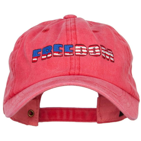 Freedom USA Flag Embroidered Unstructured Cap - Red OSFM