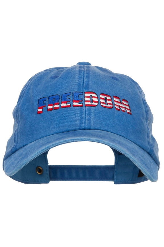 Freedom USA Flag Embroidered Unstructured Cap - Royal OSFM