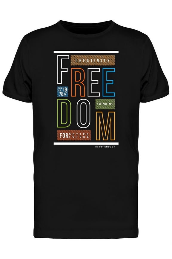 Freedom Urban Typography T-Shirt Men -Image by Shutterstock, Male Large