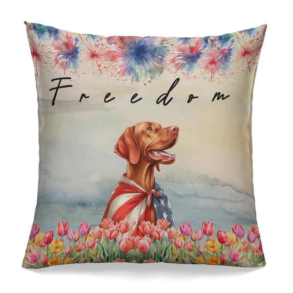 Freedom Vizsla on Independence Day 4th of July Pillowcase Double Sided Vizslas Dog Lover Gifts Idea Pillow Case Covers - 01005