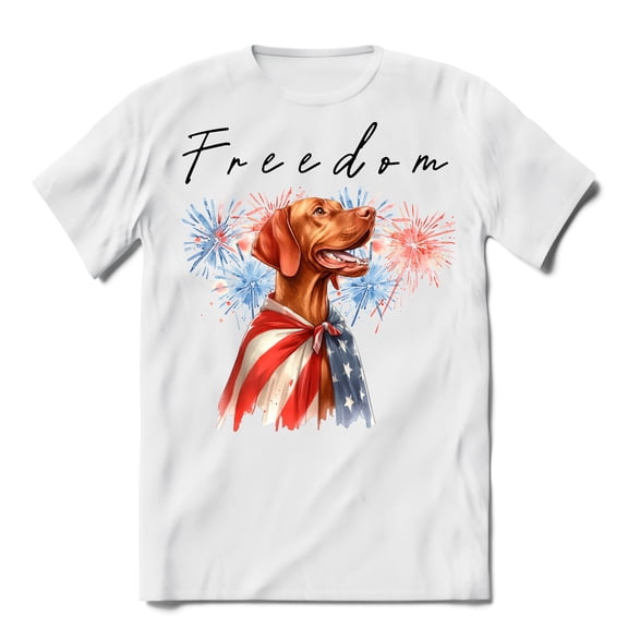 Freedom Vizsla on Independence Day 4th of July Shirt T-shirt Unisex Merch Vizslas Dog Lover Gifts Idea - 01005