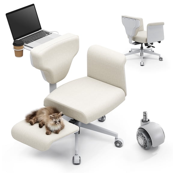 Freedom-X Multi-Posture Chair with Adjustable Armrests  Apricot, Versatile & Ergonomic for Home Work and Pet Companionship NEWTRAL FF-A