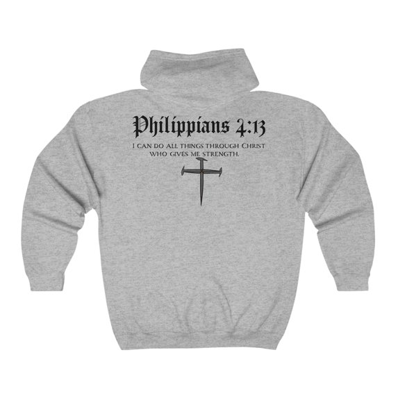 Freedom in Faith, Hand Drawn Christian Art, Jesus Lives. Philippians 4:13.