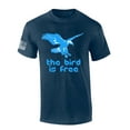 thumbnail image 1 of Freedom of Speech The Bird Is Free Elon Mens Short Sleeve T-shirt Graphic Tee-Heather Navy-medium, 1 of 4