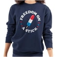 thumbnail image 1 of Freedom on a Stick Patriotic Food Women Crewneck Sweatshirt Brisco Brands S, 1 of 6