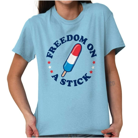 Freedom on a Stick Patriotic Food Women's Plus Size Graphic Tee Brisco Brands 4X