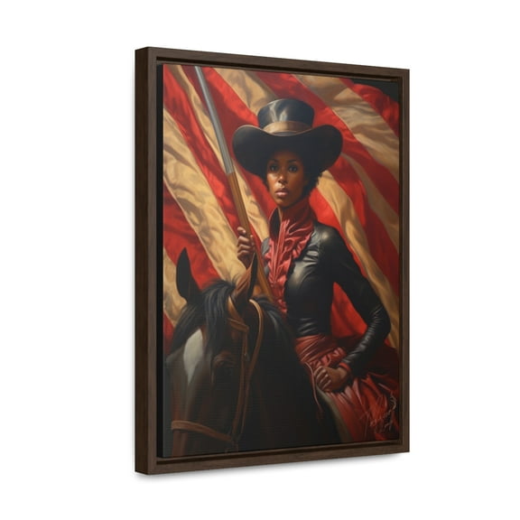 "Freedom's Ride: A Patriotic Portrait" - Framed Canvas Wrap
