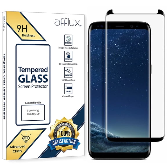 FreedomTech Galaxy S8 Plus Screen Protector Tempered Glass Full Coverage 9H Hardness Anti-Scratch Anti-Bubble 3D Curved Case-Friendly Tempered Glass Screen Protector Compatible Samsung Galaxy S8+