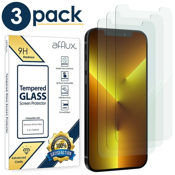 FreedomTech For iPhone 13 Pro Max Screen Protector Tempered Glass Invisible Border [10X Military Grade Shatterproof] 9H Anti-Scratch Glass Film Easy to Install (6.7 inch) - 3 Pack