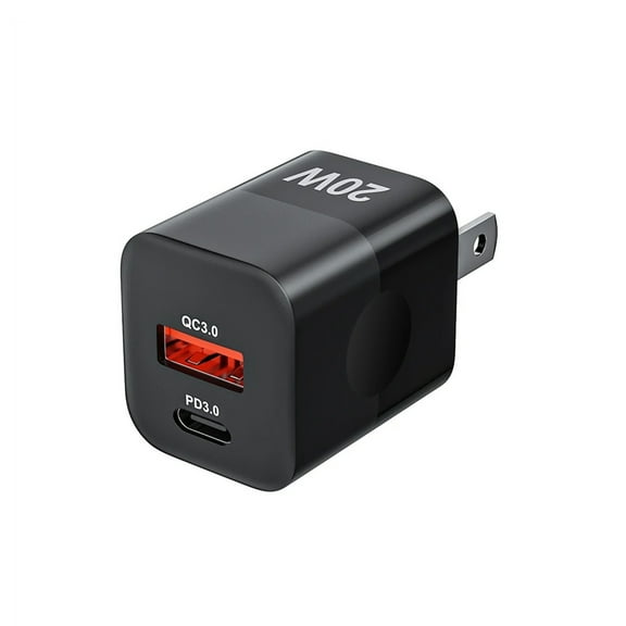 Freedomtech 20W USB C Wall Fast Charger - for iPhone , Samsung Galaxy, iPad, AirPods & More - Black