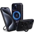 thumbnail image 1 of Freedomtech Magnetic Phone Case for iPhone 15, iPhone Case with Ring Stand MagSafe Compatible - Black, 1 of 4