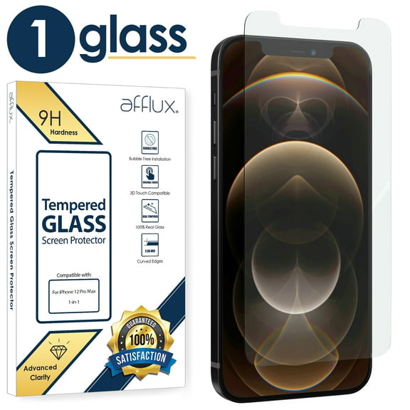 Freedomtech Tempered Glass Screen Protector Compatible with iPhone 12 Pro Max Self-Adhere Bubble-Free Clear Oleophobic Coating 9H Hardness For Apple iPhone 12 Pro Max (1-Pack)