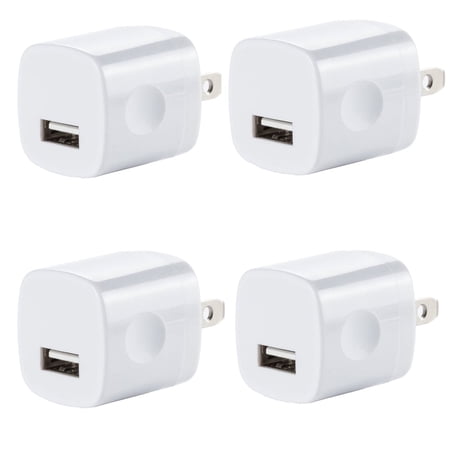 Freedomtech iPhone 7 Smartphone Single Charger, White (4 Pack)