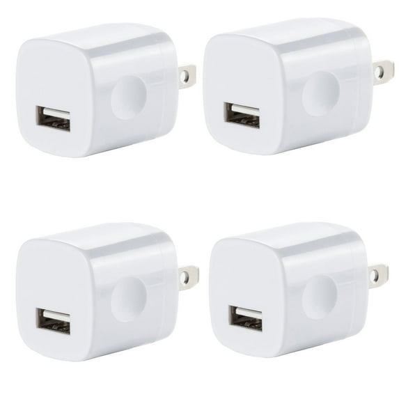 Freedomtech iPhone 7 Smartphone Single Charger, White (4 Pack)