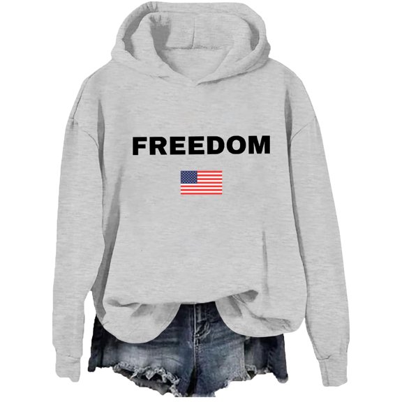 Freedon Hoodie Freedon Sweatshirt American Flag Shirts Long Sleeve Graphic Unisex Tops
