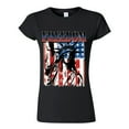 thumbnail image 1 of Freedoom Statue Of Liberty USA Flag Printed Lady Tee Shirt Color Black Small, 1 of 2