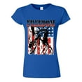 thumbnail image 1 of Freedoom Statue Of Liberty USA Flag Printed Lady Tee Shirt Color Royal Blue X-Large, 1 of 2