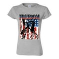 thumbnail image 1 of Freedoom Statue Of Liberty USA Flag Printed Lady Tee Shirt Color Sport Gray X-Large, 1 of 2