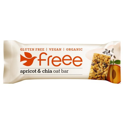 Freee Gluten Free Organic Apricot Oat Bar With Chia Seeds 35g, British Import (Pack of 3)