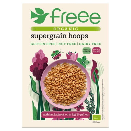 Freee Organic Gluten Free Supergrain Hoops 300g, British Import (Pack of 3)