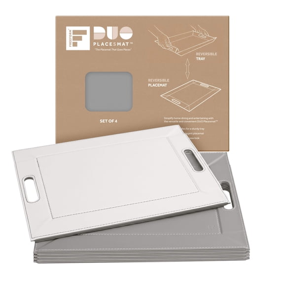 Freeform PLACEsMAT™ 2-in-1 Placemat / Serving Tray – Reversible for Couch, Ottoman, Desk & Outdoor Dining - 4pc