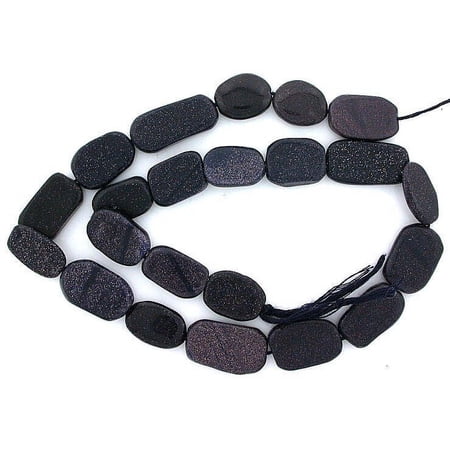 Freeform Rectangle Blue Goldstone Beads Gem Stone Gemstone 15 Inch Strand gb10