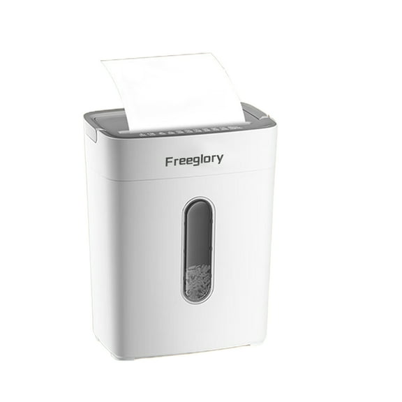 Freeglory Paper shredding machines, 6-Sheet Crosscut Paper and Credit Card Shredder for Home Office with Handle for Document,Mail,Staple,Clip-3.4 Gal Wastebasket