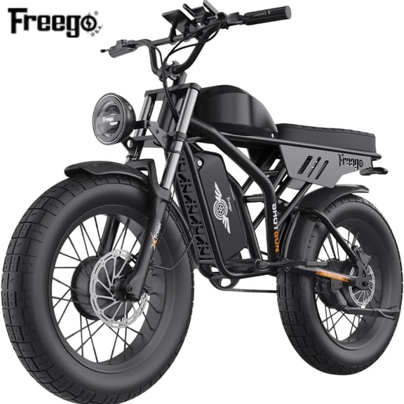 Freego F3 Pro Dual Motor Electric Bike for Adults, 48V 40Ah Battery, Dual 750W Motors (2000W Peak), Up to 20 MPH, 40–75 Miles Range, 20" Fat Tire Commuter E-Bike