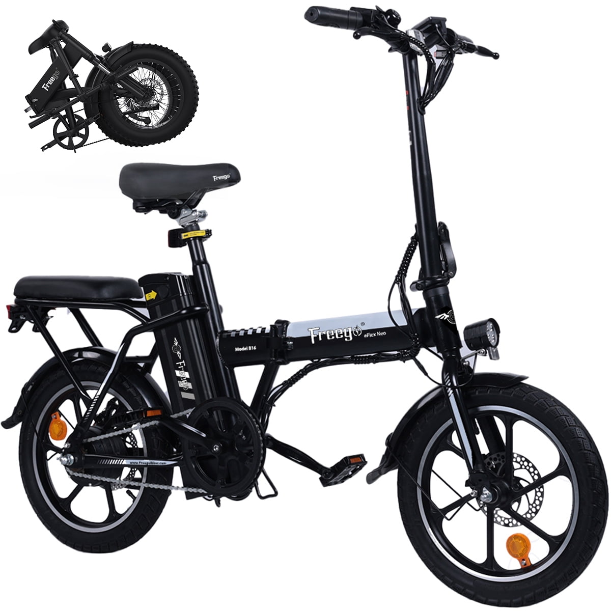 Freego Folding Electric Bike for Adults, 500W Brushless Motor, 20MPH