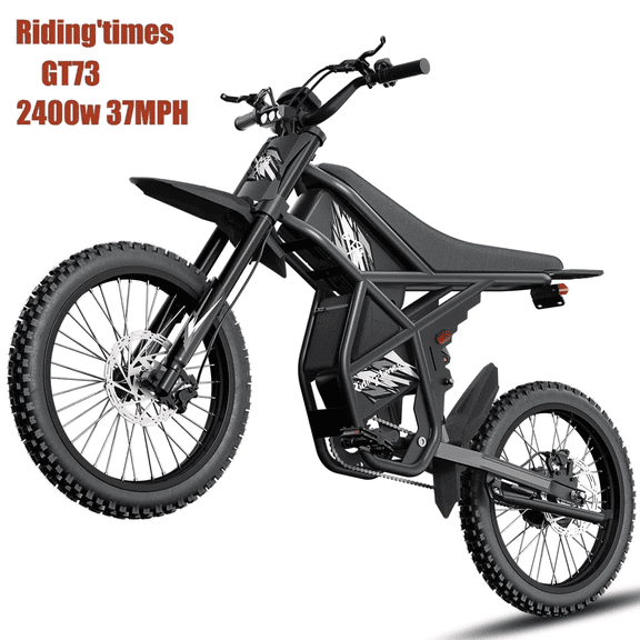 RidingTimes GT73 Electric Dirt Bike for Adults, 2400W Dual Motor Mountain Electric Bike, 27" Fat Tire All Terrain for Mountains, 48V 18.2Ah Battery, 37MPH, UL2849