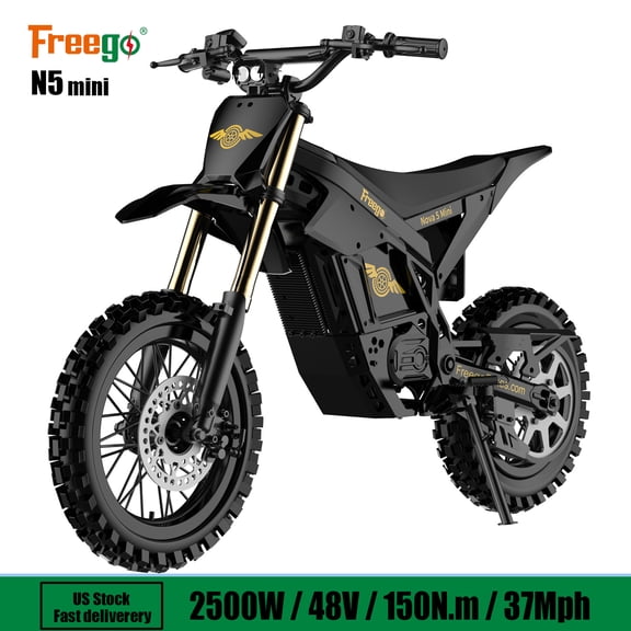 Freego N5 Mini 2500W Mid Motor Electric Bike for Adults&Teens,37Mph Top Speed, 48V21AH Off-Road Ebike,14/12" All-Terrain Full Suspension UL2849