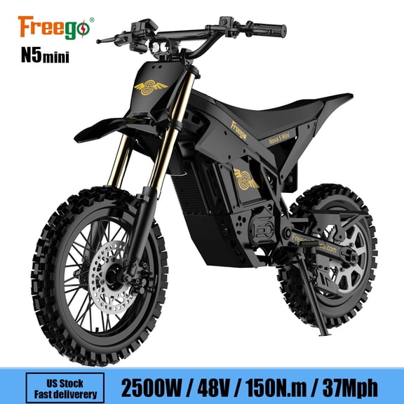 Freego N5 Mini 2500W(Peak)Mid Motor Electric Bike for Adult&Teens,Electric Motorcycle 48V21AH Battery,Max Speed 37MPH,14/12" Off-Road Electric Bicycle UL2849