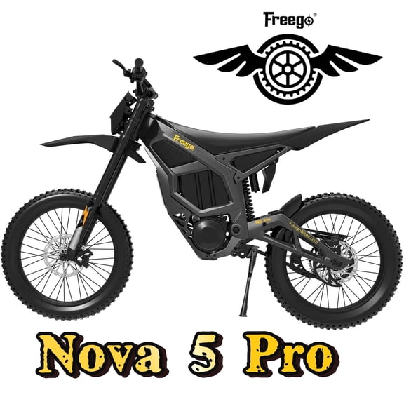 Freego Nova 5 Pro Electric Dirt Bike for Adults,15000W Peak Motor,72V 40Ah Battery,Up to 62 MPH,Up to 70 Miles Range,Full Suspension,Hydraulic Disc Brakes