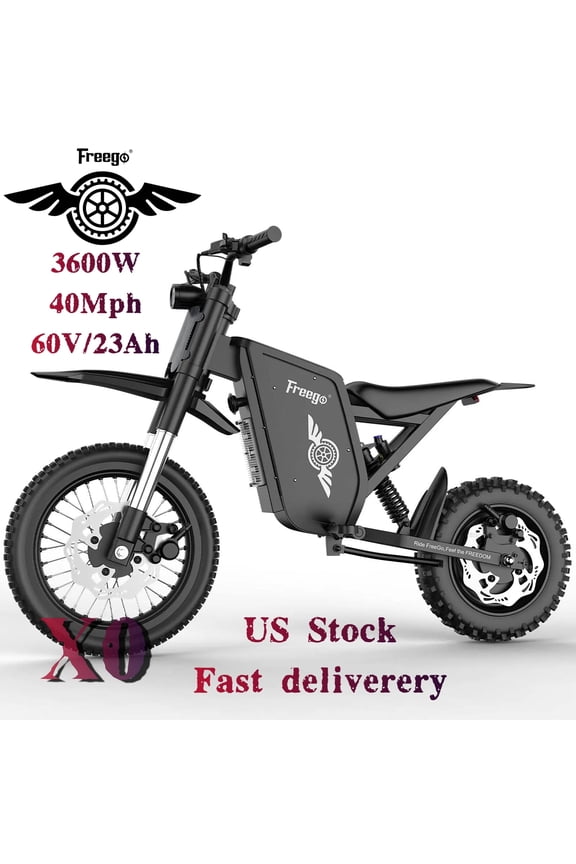 X0 Electric Bicycles for Adults & Teens,3600W(Peak),60V 23Ah Battery,40 MPH,Hydraulic Disc Brakes,14"/10" Off-Road Tires,UL2849 Certified