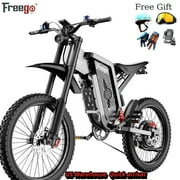 Freego X2 Pro 50MPH 80Mile Off Road Electric Bicyclefor Adults,6000W(Peak)Motor Electric Motorcycle,Electric Dirt Bike 60V/30Ah Battery,,19in tire Full Suspension/Four-Piston Hydraulic Brake