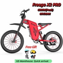 Freego X2Pro 6000W(Peak)Motor 60V 30Ah Battery Electric Motorcycle for Adults,Electric Dirt Bike Teens ,50MPH Off Road Electric Bicycle,19x2 Full Suspension/Four-Piston Hydraulic Brake UL2849