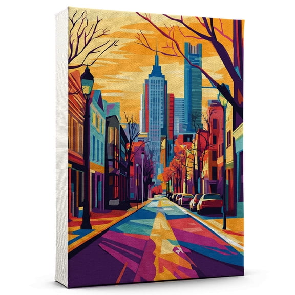 Freeh Travel Canvas, New Jersey Canvas Print vintage, Colorful Freeh Decor City Road, New Jersey Pictures Wall Art - 102AZ487