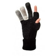 Freehands  Multi Color Fingers Wool Knit Texting Gloves - Black