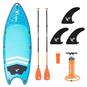 Freein 14' Team Inflatable Stand Up Paddle Board (SUP) - 14'x60"x6", 860 lbs Max Load, Oversized Multi-Person Design with Complete Accessory Kit