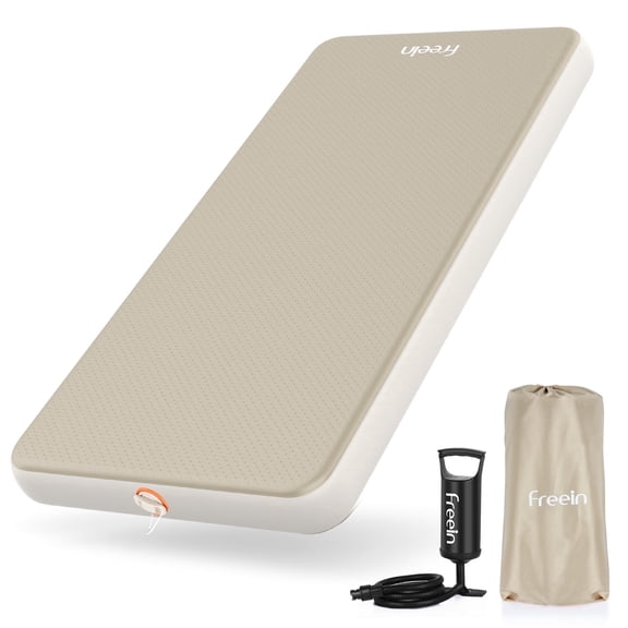 Freein 4" Inflatable Sleeping Pad, 7 PSI Air Mattress with Press Valve, SUP Pump Compatible, Orthopedic Support for Land & Water