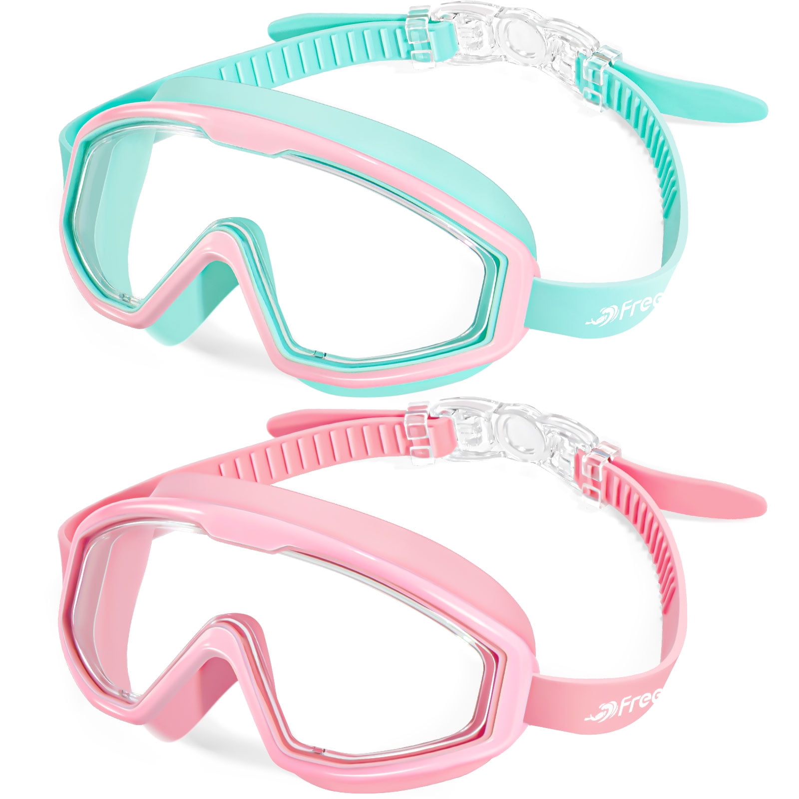 Swim Mask Dive Goggles Swimming Goggles with Nose Cover Snorkeling Gear Junior adult Snorkel Mack for Scuba Diving Spearfishing Neoprene Strap Impact