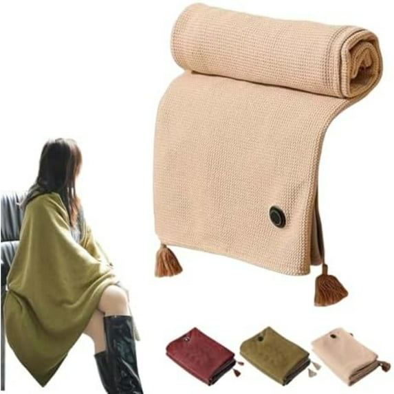 Freelady Heated Shawl, Free Lady Heated Shawl, Portable Heated Shawl Wraps for Women, Portable Heated Wearable Blanket Shawl, 3 Heating Levels, USB Heated Blanket Shawl