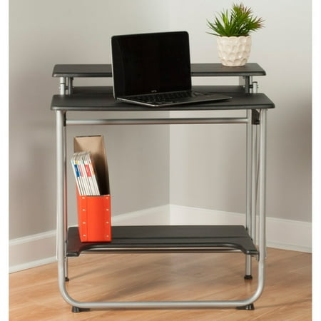 Comfort - Freeley Folding Computer Desk - Gray/Black