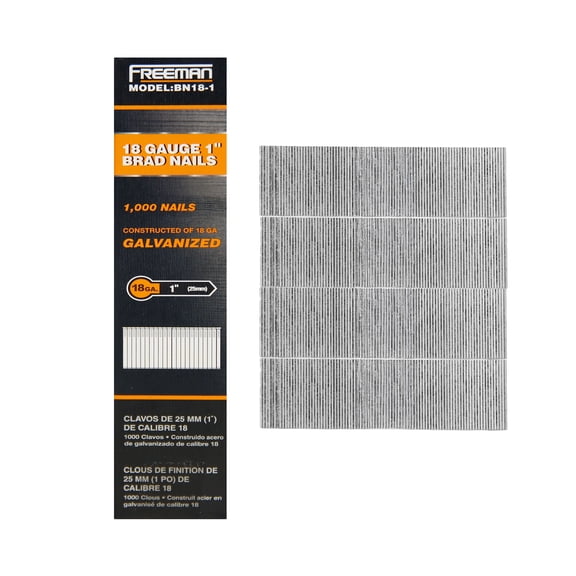 Freeman 18-Gauge 1" Glue Collated Brad Nails (1000 Count)