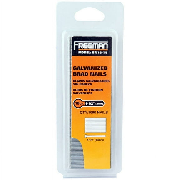 Freeman BN18-15 18-Gauge 1-1/2" Glue Collated Brad Nails (1000 Count)