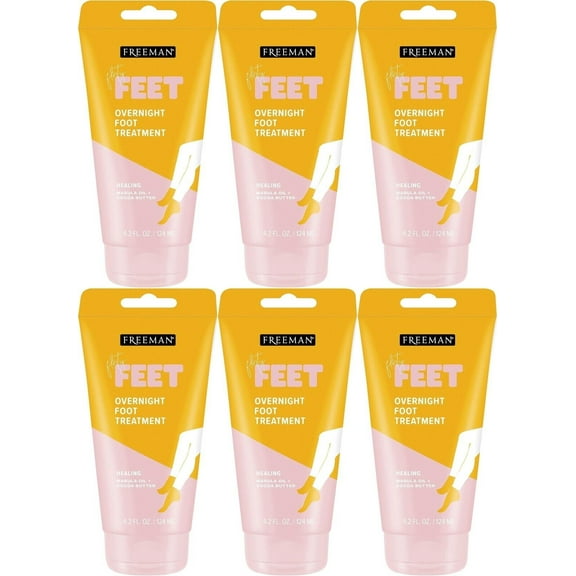 Freeman Bare Foot Overnight Foot Treatment 4.2 Ounce (124ml) 6 Pack